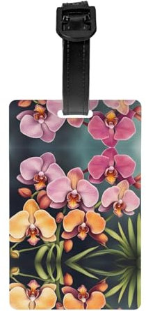 Gepäckanhänger mit buntem Orchideen-Muster, für Gepäck, Seesäcke, Sporttaschen, Werkzeugkästen, 8,4 x 53,3 cm