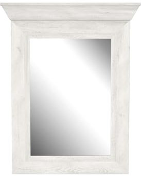 möbelando Garderobenspiegel >Kashmir< in Pinie Weiss - 72,1x92,8x7,3cm (BxHxT)
