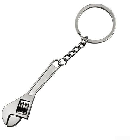 CWOQOCW Compact Adjustable Metal Spanner Keyring, Mini Wrench Key Chain, Decorative and Unique