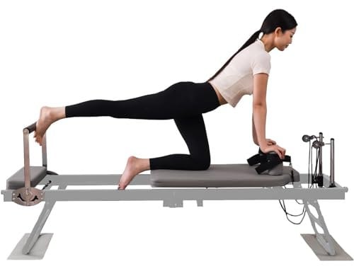Home Studio Pilates Reformer-Gerät, Pilates Reformer-Trainingsgerät Für Das Heim-Fitnessstudio, Faltbares Bett Mit Einstellbarer Intensität Für Krafttraining, Gewichtskapazität Bis Zu 440