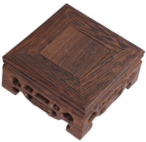 Jwthee Espositore in legno, Base per teiera quadrata Base per esposizione bonsai Supporto per vaso orientale Base per teiera in legno Decoro Vaso Scaffale per piante Espositore antico (Wenge)