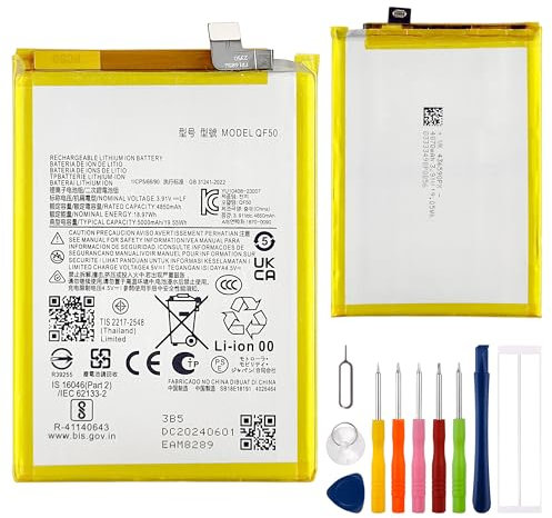 E-yiiviil Batteria di ricambio QF50 compatibile con Motorola G34 con strumenti