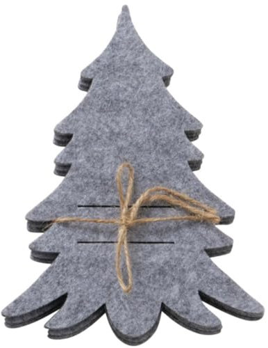 Boltze Home Bestecktasche aus Filz FILZY in Form eines Tannenbaums, Farbe:dunkelgrau