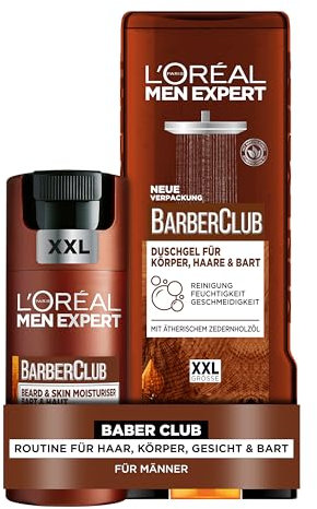 L'Oréal Men Expert Pflegeset für Männer, Mit XXL Gesichtscreme und XXL Duschgel & Shampoo, Set für Herren mit holzigem Duft und ätherischem Zedernholzöl, Carbon Protect, Hydra Energy, 2-teilig