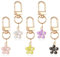 Lnngub Cute Flower Keychains for Women, 5 Stück Blume Schlüsselanhänger 5 x 1,2 cm Ästhetische Schlüsselanhänger aus Metall Dekorativer Damen-Schlüsselanhänger für Rucksäcke, Handtaschen, Geldbörsen