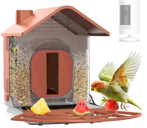 Zivif Smart Bird Feeders for Outdoors, Bird Feeder with Camera Case Compatible with Ring Stick Up Camera, Bird Feeder Camera for Bird Watching (Camera NOT Included)