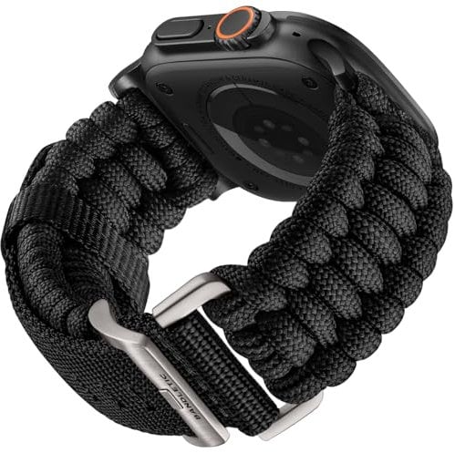 Bandletic kompatibel mit Apple Watch Ultra 2 Armbänder - Paracord Nylon Armband 49mm 45mm 46mm 44mm für iWatch Series Ultra SE 10 9 8 7 6 5 4, 42mm (3 2 1) Sport Armbänder für Herren Damen