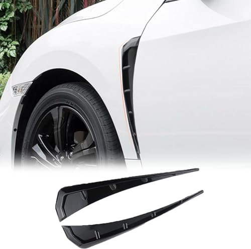 JJQFLB 2 Stück Auto-Kotflügel Seitenschlitze Für Mercedes CLK-Klasse W208 W209, Kotflügel Dekorative Aufkleber Trim, Air Flow Intake Hole Kühlergrill,A-Black