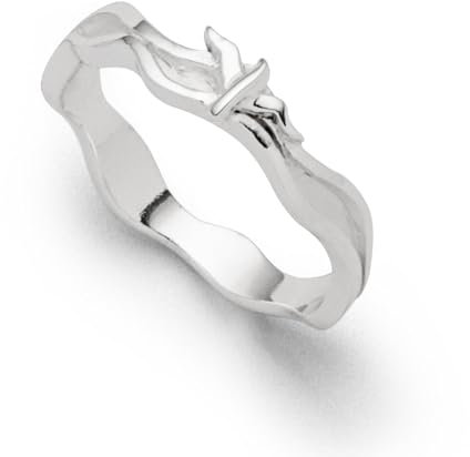 DUR Schmuck schmaler Ring Strandwellen MÖWE Silber 925/- (R5764) (54 (17,2))