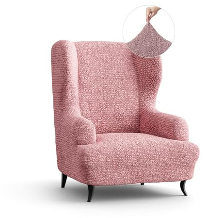 PAULATO - Sesselbezug Stretch für Ohrensessel Sessel, Mikrofasergewebe, Kratzfest, maschinenwaschbar, patentierte WavyTech-Technologie - Made in Italy - Rose