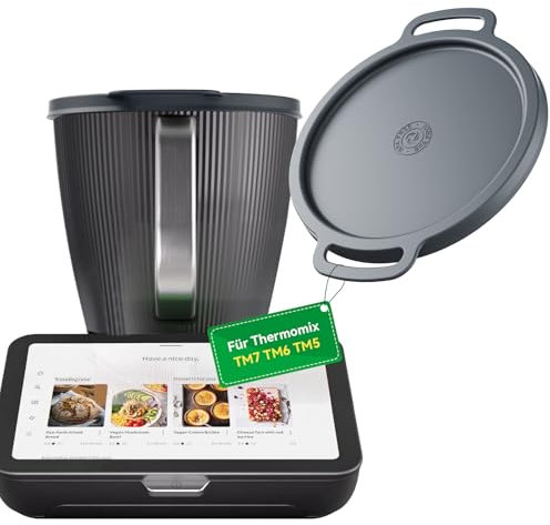 KULACO Couvercle En Silicone Pour ThermomixTM6, TM5, Sans Bpa, Réutilisable, Accessoire Thermomix, Passe Au Lave-Vaisselle Et Adapté À Un Usage Alimentaire, Gris