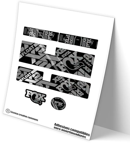 Ref: VP487 Aufkleber, kompatibel mit Stoßdämpfern Fox Float X2 Factory und Performance, Factory 2021-22 MTB, Sticker, Aufkleber, Vinyl für Mountainbikes. (Chrome-Silver)