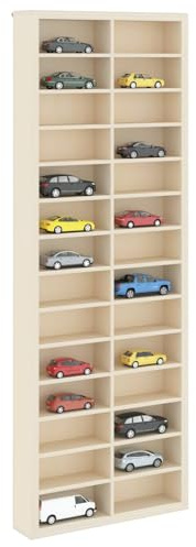 vidaXL Wall Display Case Beige 21 x 4.5 x 59 cm Engineered Wood, Living Room, Rectangular, Modern Storage, Wall-Mounted Display Case, Decorative Shelving Unit, Art Collection