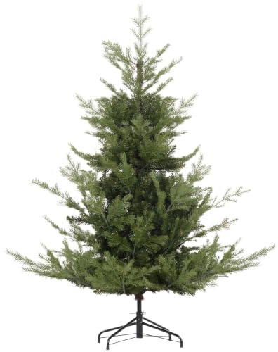 HOMCOM Künstlicher Weihnachtsbaum 150 cm Breiter Christbaum 1290 Spitzen | Künstlich Tannenbaum, Inkl. Metallständer, Weihnachtsdeko für drinnen