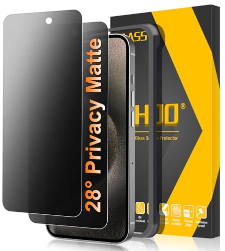 JEHOO 2 Pack for iPhone 15 Pro Max Matte Privacy Screen Protector, 28°Anti-Spy, Anti-Glare, Anti-Reflection, Anti-Fingerprint, Smooth as Silk 9H Tempered Glass Film for Gaming Enthusiasts, 6.7 Inch