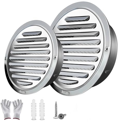 Rund Lüftungsgitter Abschlussgitter 60-300mm Edelstahl Abluftgitter Mit Insektenschutz Wetterschutzgitter Für Garage Küche Bade Von(180mm/7.1in)