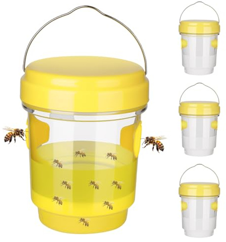 Wespenfalle Effektive Wespennest Killerfallen Hängend für Außen- und Innenbereich, Wiederverwendbare Gelbe Jackenfallen Killer, Hornissenfalle, Bienenfänger Insektenbekämpfung für Garten Outdoor Hof