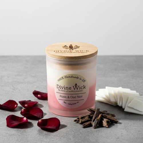 Divine Wick Multi Fragrance Candle Pack | Relaxing & Soothing Scent | Home Decor & Gifting (Rose & Oud Noir Scented)