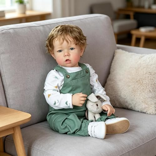 ROSHUAN Realistische Reborn-Babypuppen – Junge Liam, 70 cm Riesige Reborn-Kleinkind Puppen mit Weichem Stoffkörper, Naturgetreue Babypuppe, Lebensechte Kleinkindpuppe für Kinder