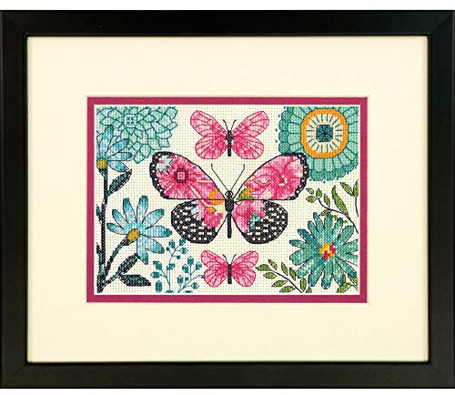 Dimensions D70-65178 Counted Cross Stitch Kit: Butterfly Dream, Metall Aida, 17 x 12cm