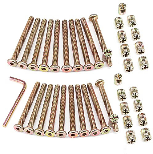 Allen Headed Furniture M6 Bolt and Barrel Nut 50mm for Furniture Cots Beds Crib and Chairs with Wrench