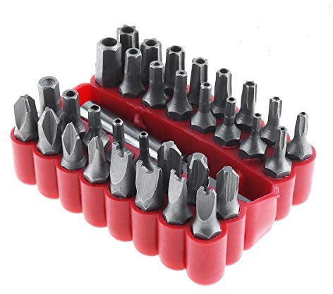 ChgImposs 33 Piece Screwdriver Bit Set, Security Screwdriver Tool Kit with Hex and Torx Special Batch Charging Drill Shaped