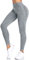 Yaavii Damen Sport Leggings Lange Blickdicht Yoga Leggings Figurformende Sporthose Yogahose Fitnesshose mit Hohe Taille Bauchkontrolle Grau2 M