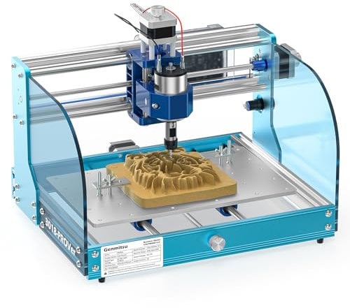 Genmitsu 3018-PROVer V2 - Máquina enrutadora CNC con estructura de aluminio completa para principiantes, mini kit de grabado de fresado con sonda Z, interruptores de límite, parada electrónica, ideal
