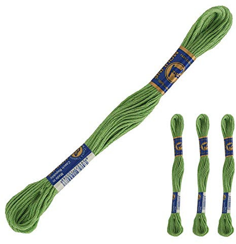 3 Docken Stickgarn je ca. 8m / Sticktwist 100% Baumwolle Stickerei verschiedene Farbwahl, Farbe :6242 Birne