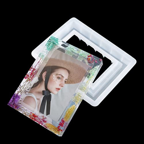 iSuperb Epoxidharz Formen Rechteckige Fotorahmen Silikonform Resin Gießform Photo Frame Resin Mold für DIY Fotorahmen Kunsthandwerk (Transparent)