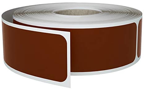 Royal Green Rectangle Labels, 3x1 Inches, Sticker Roll - 250 Pack | Brown writable labels with permanent adhesive. Great for bins, boxes, inventory, shipping & organization.
