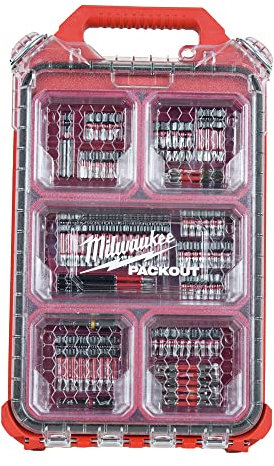 MilwaukeeTool 48-32-4082 Impact-Duty Alloy Steel Driver Bit Set with PACKOUT Case (100-Piece)