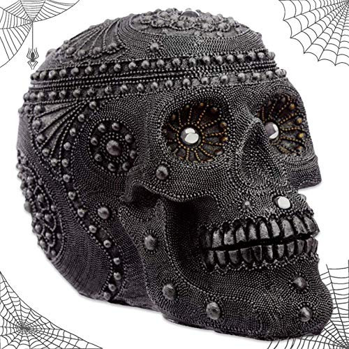 mtb more energy Deko Totenkopf ''Mystic Pearls'' - perlenbesetzter Totenschädel - Höhe 14 cm - Figur Dekoration Fantasy