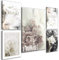 decomonkey Bilder Set Blumen Pfingstrosen 110x80 cm 5 Teilig Leinwandbilder Bild auf Leinwand Vlies Wandbild Kunstdruck Wanddeko Wand Wohnzimmer Wanddekoration Deko Lilie Home