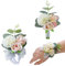 2 Stücke Boutonniere, Handgelenk Blume, Künstliche Ansteckblume, Hochzeit Boutonniere Blumen, Brautjungfer Handgelenk Blume, für Hochzeit, Tanz, Partydekoration