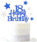 Pargleev Glittery Royal Blue 18th Cake Topper with Star Boys and Girls 18th Birthday Party Supplies, Eighteen Years Old Birthday Party Decorations