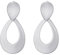 Kreolen-Ohrringe für Damen, matt, Gold, Silber, rechteckig, lang, geometrisch, Statement-Ohrclips für Frauen, Mädchen, Geschenk, Kupfer, mattes Silber, 2 Scheiben, Achat