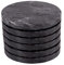 Argon Tableware Black Marble Coasters - 10cm - Pack of 6 - Round Drink Placemats Reusable Dining Table Drink Coaster Placemats Drinking Glass Mat Cup Bar Mats for Table Setting, Restaurants