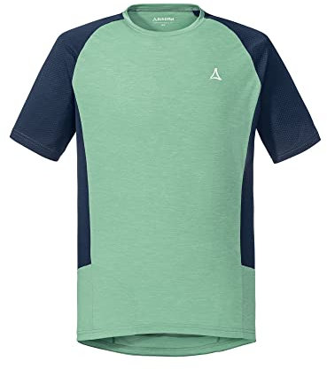 Schöffel Herren Shirt Auvergne M, geruchshemmendes Radtrikot, schnell trocknendes Funktionsshirt mit Taschen, matcha mint, 52