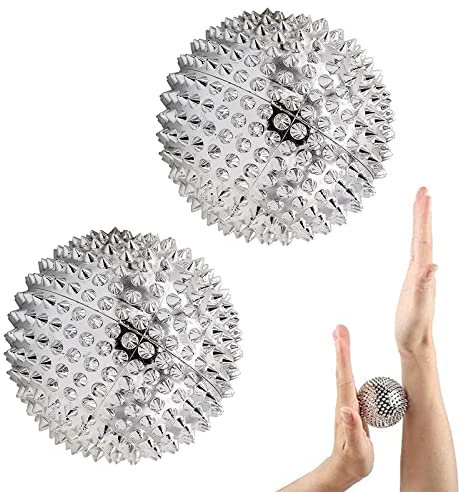 Igelball,Massageball, 2pcs 32mm Magnetische Akupressurkugeln, Akupressur Massagegerät,Triggerpunkt Massagebälle, Gymnastikball,Fußmassage Balls,Fingermassagegeräte,Igelball Massageball Set
