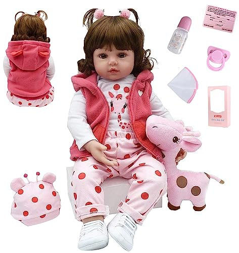 SYP Reborn Baby Dolls 17 inch 48cm Soft Silicone Vinyl Reborn Dolls Girl Realistic Baby Doll Lifelike Baby Dolls Newborn Baby Dolls Handmade Toys Birthday Giftdler