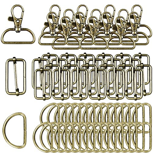 Nuts OT nuts D Ringen 32mm Bronze 70 Stück Schnallen Verschlüsse Metall Drehbare Karabinerhaken Das Glider d-3 Taschenzubehör Zum Nähen Karabiner für Schlüsselband Geldbörse RiemenHundehalsbänder DIY