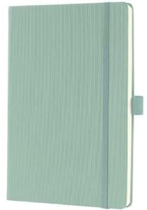 Sigel CO683 Notizbuch A5 liniert grün, Hardcover, 194 nummerierte Seiten,, nachhaltiges Papier, mit Inhaltsverzeichnis, Stiftschlaufe, Falttasche, Gummibandverschluss, Conceptum