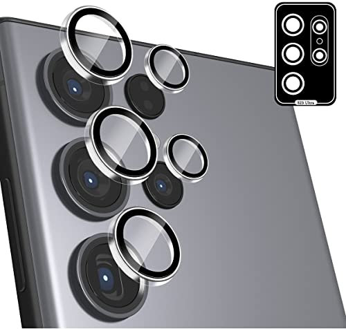 Annhan Vetro Temperato per Samsung Galaxy S23 Ultra Fotocamera, Telaio Alluminio in Metallo [Resistente ai Graffi] Protezione Obiettivo Fotocamera per Samsung Galaxy S23 Ultra - Trasparente