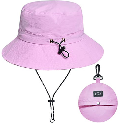 Malaxlx Lila Fischerhut Sonnenhut für Damen Herren Wasserdicht Bucket Hat Anglerhut Regenhut Sommerhut UV Schutz Strandhut Verstellbare Safari Boonie Hut