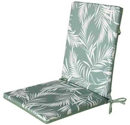Atout Ciel Coussin de Fauteuil d'extérieur Bicolore en Tissu déperlant 90x40cm, 4 Variantes, Imprime Vert/Uni Vert