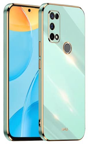 EASSGU Galvanisierter Rahmen Handyhülle für Samsung Galaxy M31 (6.4 Inches), Weiche TPU Silikon Schutzhülle - Grün