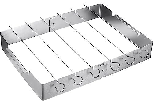 Westmark Soporte de pinchos para parrilla – ideal para preparar brochetas shish kebabs u otras brochetas de barbacoa – acero inoxidable, 7 piezas