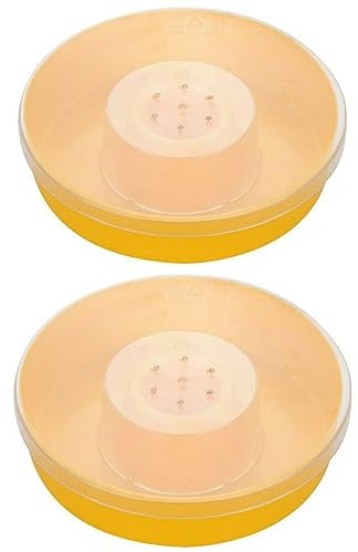 Bohue 2Pcs Bee Feeder Beehive Drinking Bowl Bee Water Dispenser Round Water Tank Bee Drinking Equipment Beekeeping Tools
