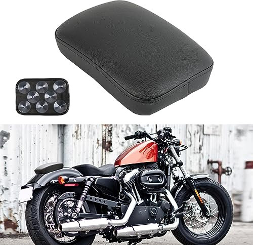 DREAMIZER Motorrad Sozius Sitzpad,Motorrad hinteren Beifahrerkissen,Motorrad 8 Saugnäpfe Rücksitzpolster Kompatibel mit Harley Sportster XL 883 1200 Dyna für Softail Touring Cruiser Chopper Custom